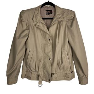 NYC Womens Retro Style Tan 2 Pocket Jacket  Small
